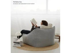 mokebo Sitzsack Sessel aus Cord Der Lümmel XXL Sitzsack Cord Sessel oder Sitz Sessel in Grau