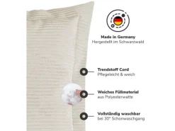 mokebo Sofakissen aus Cord Das Wölkchen Couchkissen oder Flatterkissen in Beige