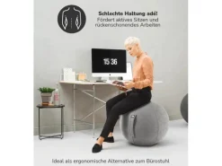 mokebo Stoff Sitzball Büro Ergonomisch Der Sportliche Sitzball mit Pumpe 65cm Breite Ergonomische Bürostuhl Alternative