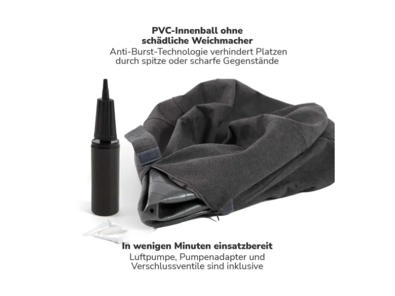 mokebo Stoff Sitzball Büro Ergonomisch Der Sportliche Sitzball mit Pumpe 65cm Breite Ergonomische Bürostuhl Alternative