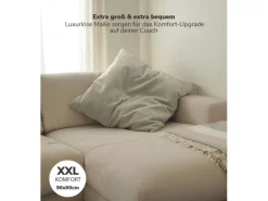 mokebo XXL Sofakissen Das Anschmiegsame Riesenkissen oder Kissen aus Cord in Beige