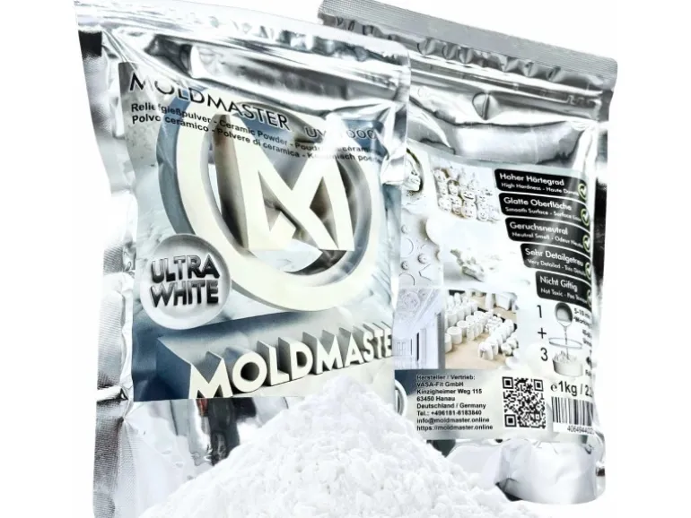 MoldMaster Gießpulver Weiß Reliefgießpulver 10kg für Detailgetreue Reliefs Kunst und Bastelprojekte Schnelltrocknend