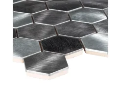 Mosaik Aluminium Silver Hexagon 30 cm x 30 cm
