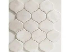 Mosaikmatte Cadiz Arabesque Keramik Weiß 26,4 cm x 28,3 cm