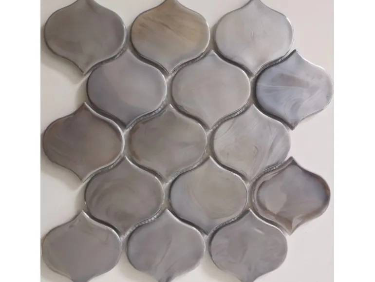 Mosaikmatte Cadiz Arabesque Keramik Grau 26,4 cm x 28,3 cm