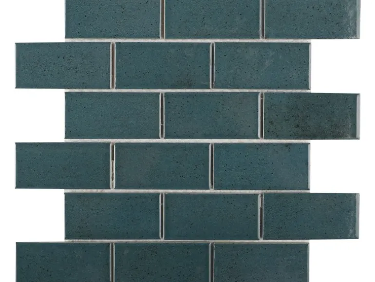 Mosaikmatte Castello Brick Keramik Dunkelblau 30,3 cm x 30,6 cm