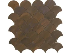 Mosaikmatte Fächer Metall Kupfer 29 cm x 30 cm