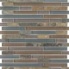 Mosaikmatte Glas & Stein Multicolor Slate Glas-Mix 30 cm x 30 cm