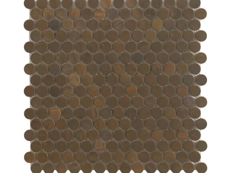 Mosaikmatte Knopf Metall Kupfer 30 cm x 30 cm