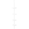 MSV Eck-Duschregal Kunststoff 4 Ablagen Höhenverstellbar 24 x 24 x 260 cm Weiß