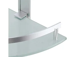 MSV Eck-Duschregal Tabarca Alu & Glas 24 cm x 24 cm x 30 cm
