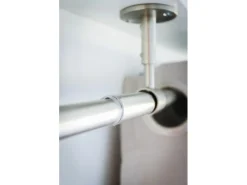 mydeco Gardinenstange-Komplettset 2in1 ausziehbar Edelstahl-Optik 160-280cm