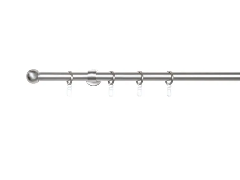 mydeco Gardinenstange-Komplettset 2in1 ausziehbar Edelstahl-Optik 160-280cm