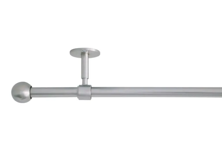 mydeco Gardinenstange-Komplettset 2in1 ausziehbar Edelstahl-Optik 160-280cm