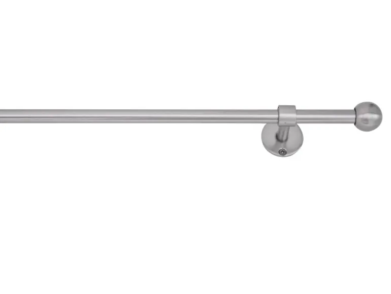 mydeco Gardinenstange-Komplettset 2in1 ausziehbar Edelstahl-Optik 160-280cm