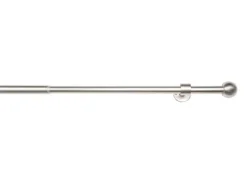 mydeco Gardinenstange-Komplettset 2in1 ausziehbar Edelstahl-Optik 160-280cm