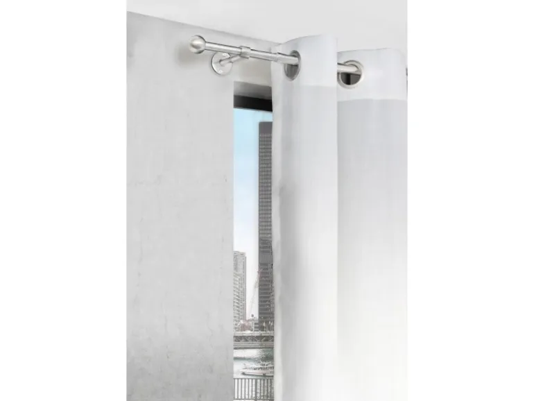 mydeco Gardinenstange-Komplettset 2in1 ausziehbar Edelstahl-Optik 160-280cm