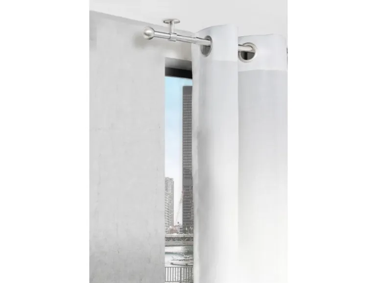 mydeco Gardinenstange-Komplettset 2in1 ausziehbar Edelstahl-Optik 160-280cm