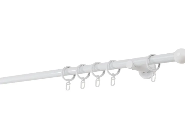 Mydeco Maß-Gardinenstange mit Endstück Ball Weiß Ø 2 cm x 220 cm