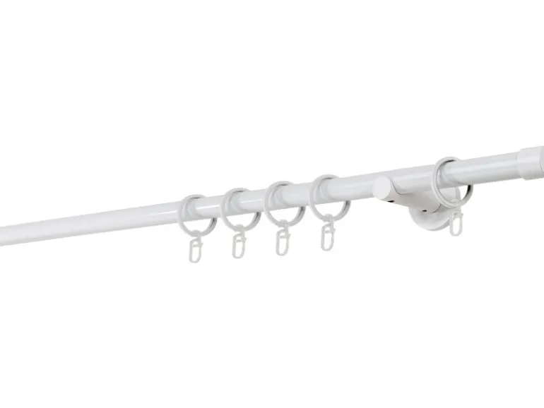 Mydeco Maß-Gardinenstange mit Endstück Cap Weiß Ø 2 cm x 170 cm