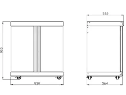 MyOutdoorKitchen Modul mit Schrank Stainless Collection
