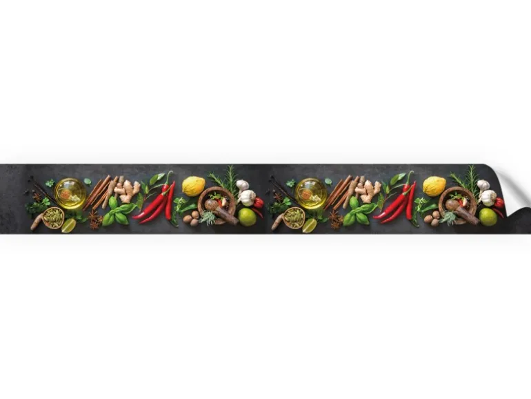 Myspotti Küchenrückwandfolie Fresh Spice Selbstklebend 450 cm x 60 cm