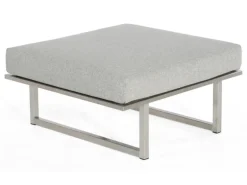 Natur24 Lotus Hocker Edelstahl Grau