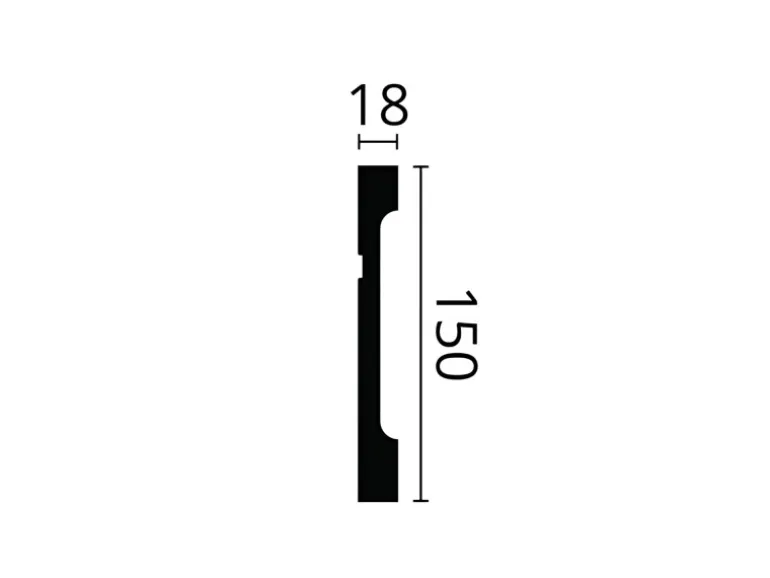 NOEL & MARQUET NMC FD15 WALLSTYL Sockelleiste Zierleiste Stuckleiste 2 m 200 cm x 1,8 cm x 15 cm Weiß