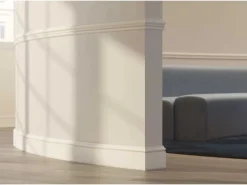 NOEL & MARQUET NMC FL2 Flex WALLSTYL Flexible Sockelleiste Zierleiste Stuckleiste 2 m 200 cm x 1,5 cm x 12 cm Weiß