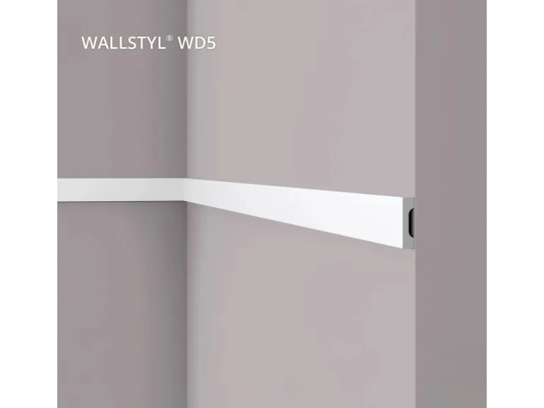 NOEL & MARQUET NMC WD5 WALLSTYL Wand- und Friesleiste Zierleiste Stuckleiste 2 m 200 cm x 1 cm x 3,8 cm Weiß