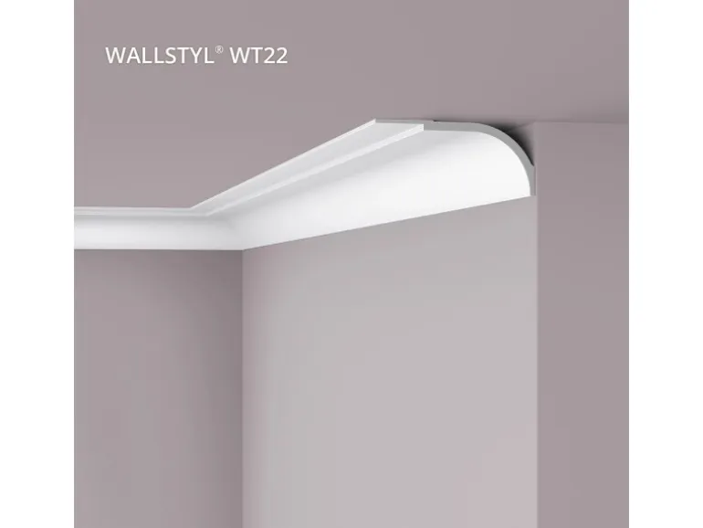 NOEL & MARQUET NMC WT22 WALLSTYL Eckleiste Zierleiste Stuckleiste 2 m 200 cm x 22,5 cm x 10 cm Weiß