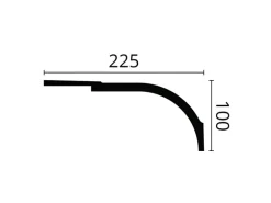 NOEL & MARQUET NMC WT22 WALLSTYL Eckleiste Zierleiste Stuckleiste 2 m 200 cm x 22,5 cm x 10 cm Weiß