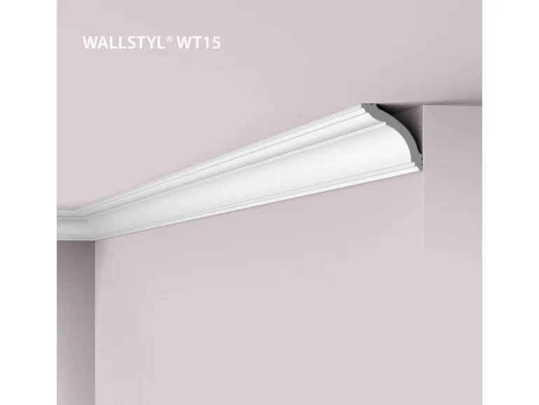 NOEL & MARQUET NMC WT15 WALLSTYL Eckleiste Deckenleiste Zierleiste Stuckleiste 2 m 200 cm x 7 cm x 7 cm Weiß