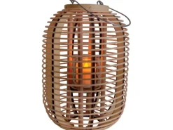 Näve Dekoleuchte Korb Natur 32,5 cm inkl. LED-Solar-Kerze