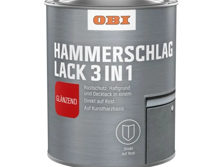 Obi Hammerschlaglack 3 in 1 Anthrazit glänzend 375 ml