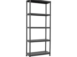 OBI Kunststoffregal S-75 Schwarz 176 cm x 74 cm x 32 cm