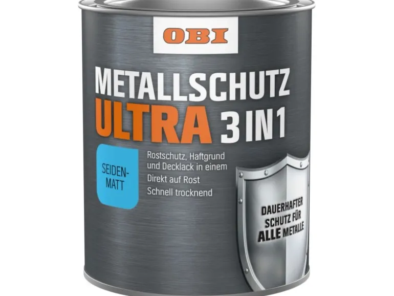 OBI Metallschutzlack Ultra Seidenmatt Schwarz 375 ml