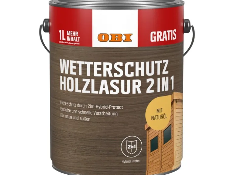OBI Wetterschutz Holzlasur 2in1 Paisander 5 l