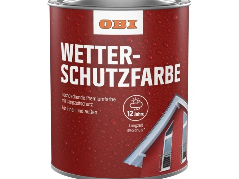 OBI Wetterschutzfarbe Taubenblau seidenmatt 2,5 l