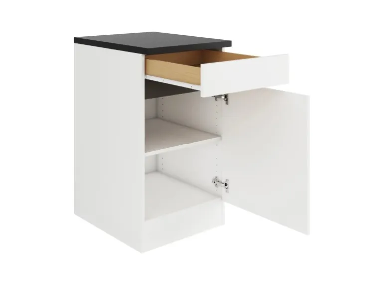 Optifit Küchen-Unterschrank 50 x 88 x 60 cm Luca932 Weiß Anthrazit