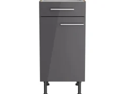 Optifit Küchen-Unterschrank Jonte984 40 cm x 87 cm x 58,4 cm Anthrazit-Wildeiche