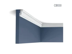 ORAC DECOR CB530 BASIXX Stuckprofil Zier-Eck-Wand-Decken-Leiste Dekor kantig 2 m 200 cm x 2,7 cm x 1,5 cm Weiß