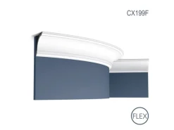 ORAC DECOR CX199F AXXENT Flexible Eckleiste Zierleiste Stuckleiste 2 m 200 cm x 8 cm x 8 cm Weiß