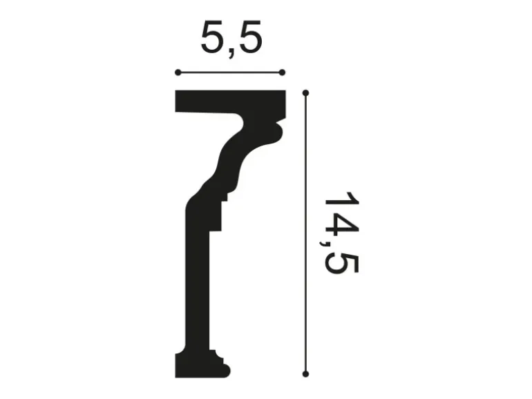 ORAC DECOR P4010 Wandleiste Friesleiste Zierleiste Stuckleiste 2 m 200 cm x 5,5 cm x 14,5 cm Weiß