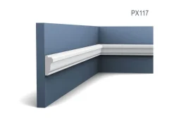 ORAC DECOR PX117 AXXENT Profilleiste Zierleiste Wand-Dekor-Fries-Leiste 2 m 200 cm x 3,5 cm x 1,5 cm Weiß