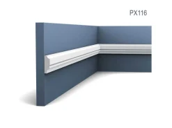 ORAC DECOR PX116 AXXENT Profilleiste Zierleiste Wand-Dekor-Fries-Leiste 2 m 200 cm x 3,1 cm x 1 cm Weiß