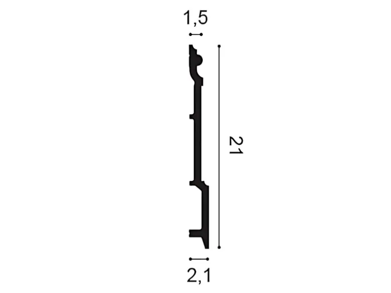 ORAC DECOR SX191 LUXXUS HIGH RISE Sockelleiste Zierleiste Stuckleiste 2 m 200 cm x 2,1 cm x 21 cm Weiß