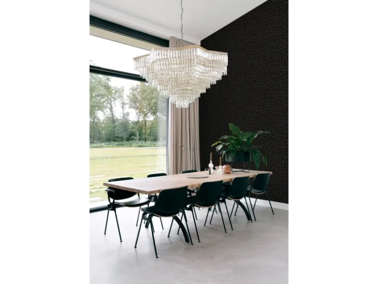 Origin Wallcoverings Tapete Leopardenmuster Dunkelgrau und Schwarz 53 cm x 10.05 m