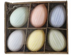 Ostereier-Set Kunststoff 6 Stück Bunt Pastell