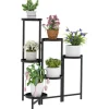 Outsunny Pflanzenständer Metall Schwarz 60L x 40B x 80H cm